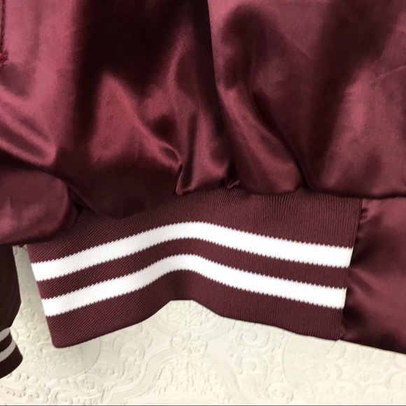 Vintage Taylor burgundy oversized satin bomber varsity jacket xxl unisex - Picture 7 of 11
